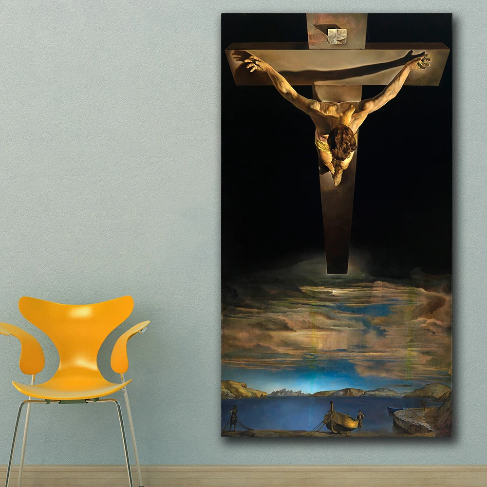 Billig Salvador dali christus der saint john of the kreuz wandkunst Für Wohnzimmer Dekoration Ölgemälde Auf Leinwand Wandmalerei