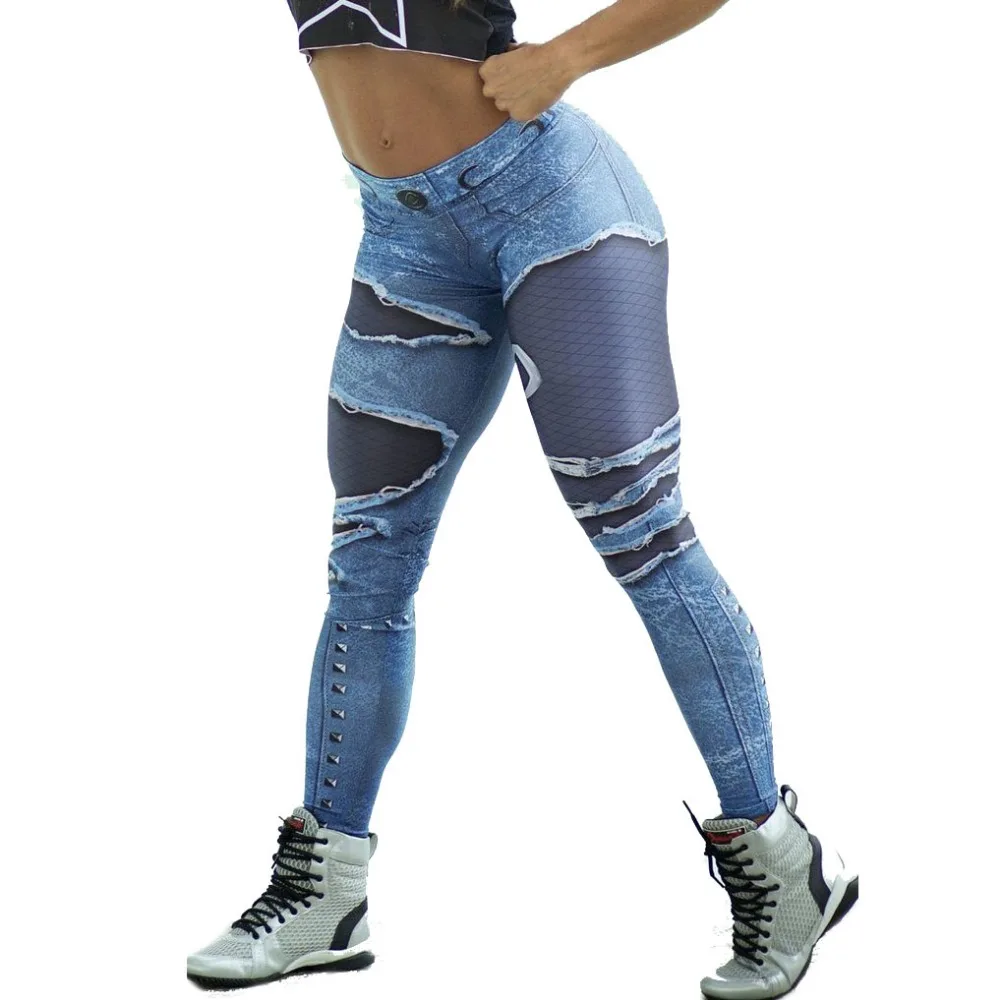 Женские джинсы, леггинсы с принтом, спортивные Леггинсы для тренировок, 3D леггинсы для тренировок, фитнеса, эластичная Женская одежда для фитнеса, леггинсы