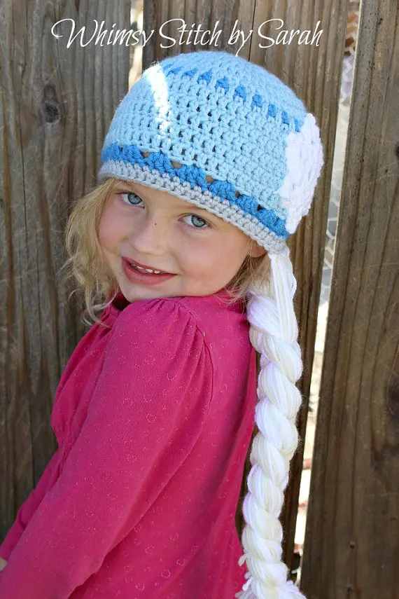 elsa hat with braid