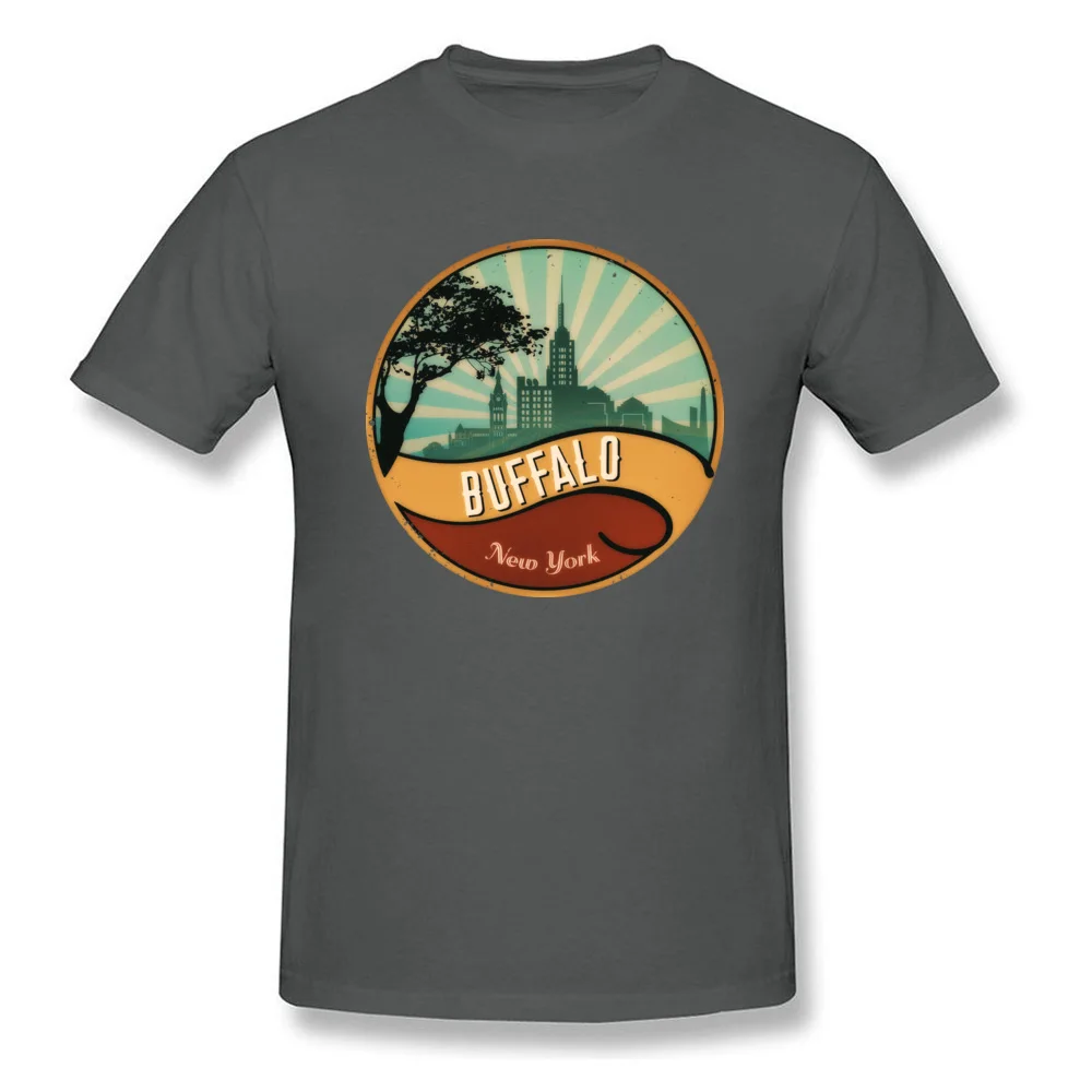 Personalized O-Neck T Shirts Lovers Day T Shirt Short Sleeve Prevalent 100% Cotton Simple Style Tee-Shirts Hip hop Men Buffalo City Skyline New York Retro Vintage 80s carbon