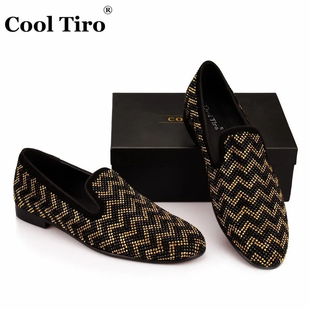 Rhinestone Strass Loafers Men Moccasins Slippers Men's Dress Shoes  (14)