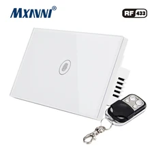MXAVNI US Standard Remote Control Switch,1 Gang 1 Way ,RF433 Smart Wall Switch, Wireless remote control touch light switch