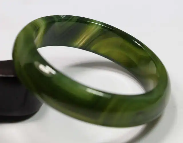 Очень тонкий Редкий Натуральный темно-зеленый жадеит браслет из натурального камня