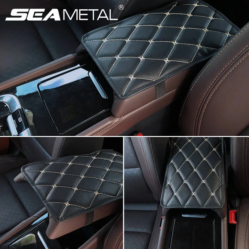 

2019 New Car Armrest Cover Console Arm Rest Covers Soft Leather Sponge Protective Pad Mats Waterproof Auto Accessories Universal