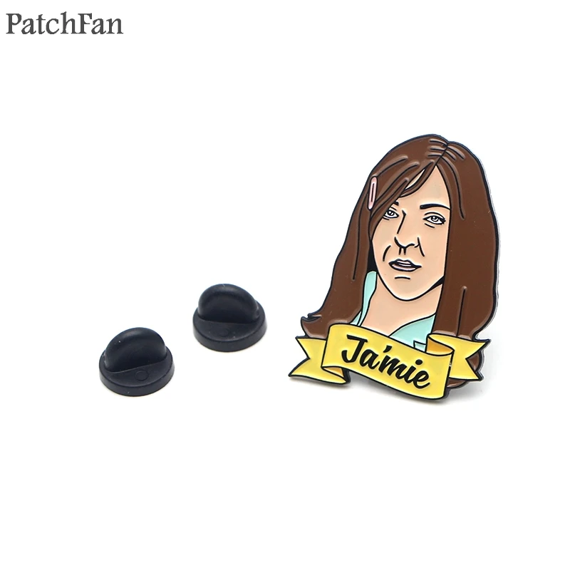

Patchfan Jamie letter Metal Zinc Enamel pins Trendy medal para backpack shirt clothes bag brooches badges men women gifts A1797