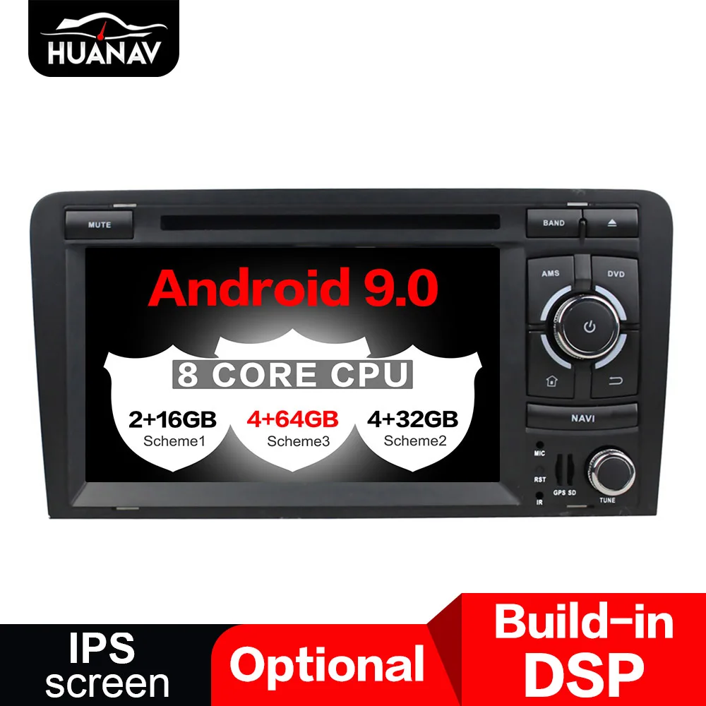 Android 9,0 автомобильный dvd-плеер gps навигация для Audi A3 2006-2013 мультимедиа автомобильное радио стерео плеер головное устройство магнитофон