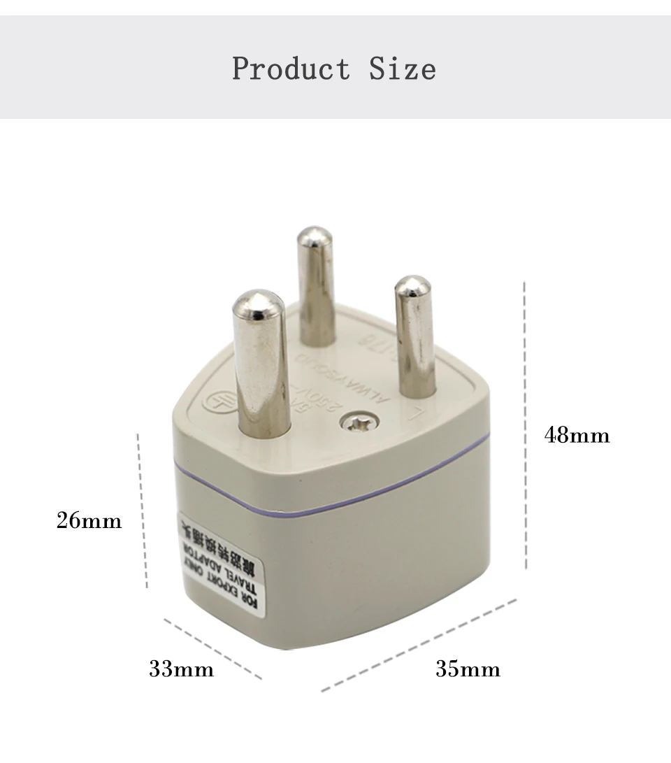 Portable Universal Plug to Small South Africa Plug AC Power Outlet Adapter Converter Socket Travel Converter 2500W High Power (8)