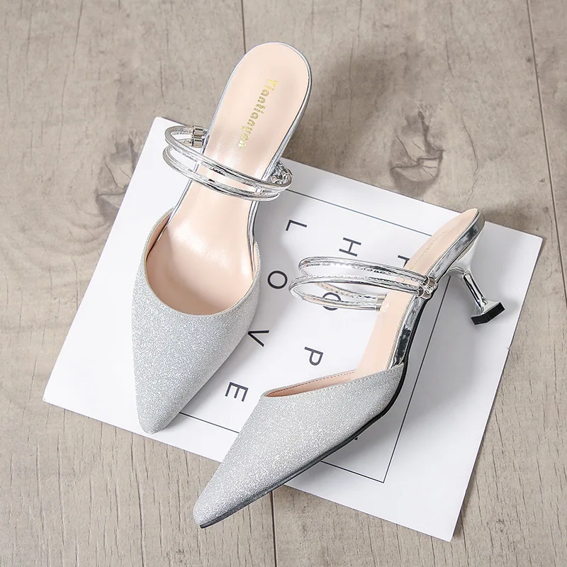 Туфли лодочки женские на высоком каблуке пикантные сандалии заостренный носок