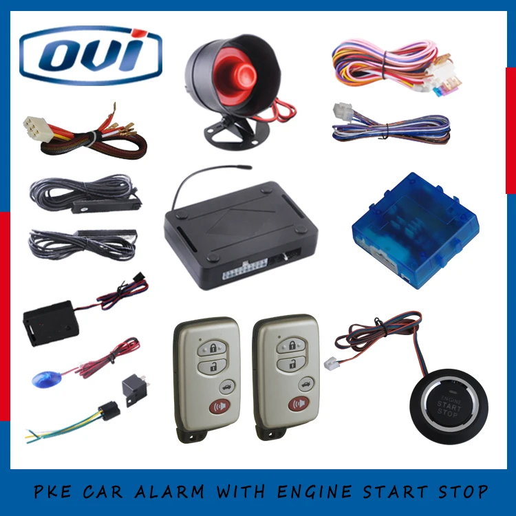 PKE car alarm system is with passive auto lock or unlock car door smart anti hijacking smart key