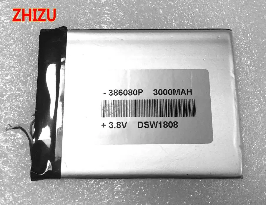 ZHIZU Оригинал 386080P 3 8 V 3000mAh провода литий-полимерный литий-ионный аккумулятор для