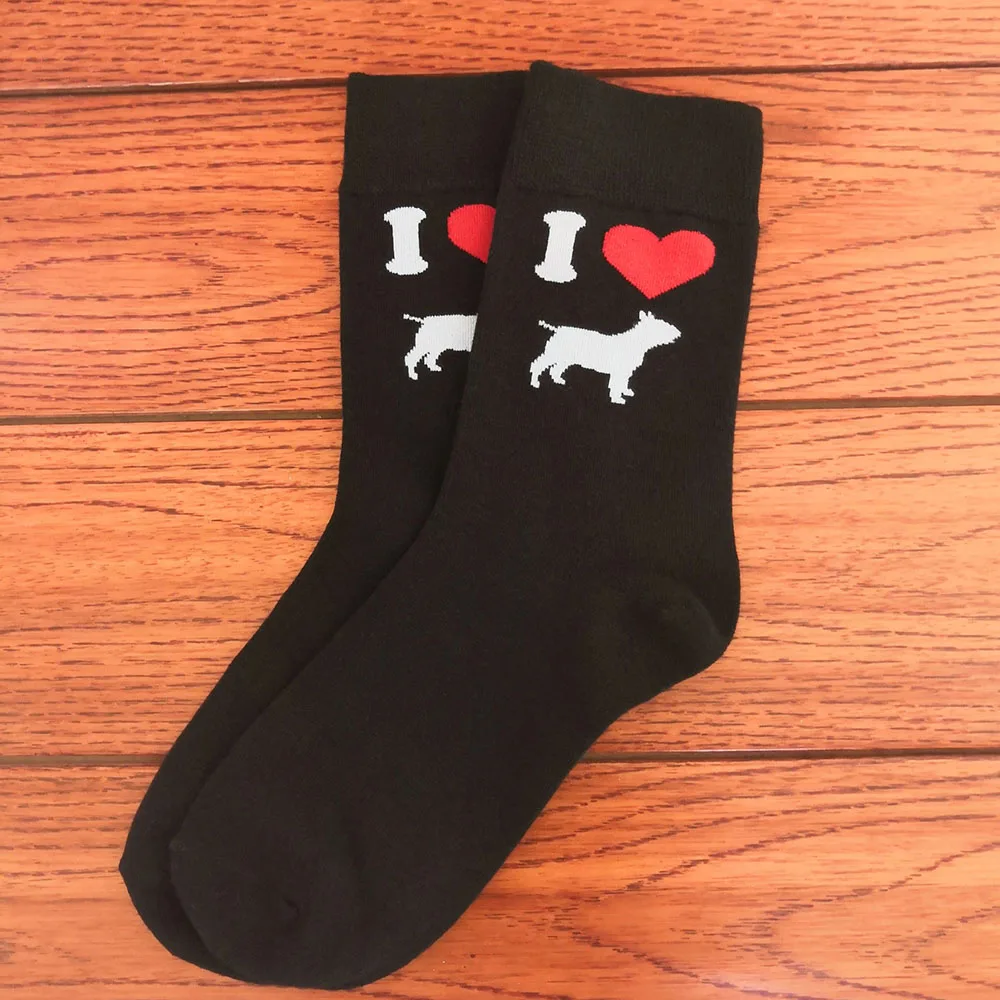 

women bull terrier cotton socks novelty crew socks with dog graphic fun socks puppy crazy sox gifts for dog lover mom 10 pairs