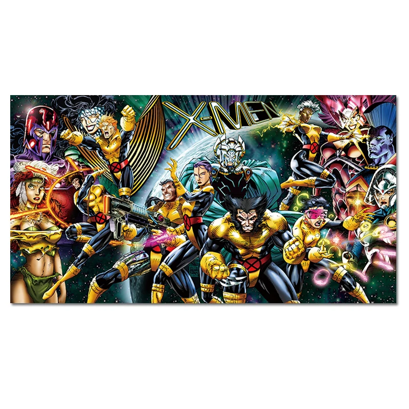 X Men Superhero Silk Poster Comics Adventure Fantasy Fighting Heroes Picture Large Bedroom Kids Room Wall Decor Prints