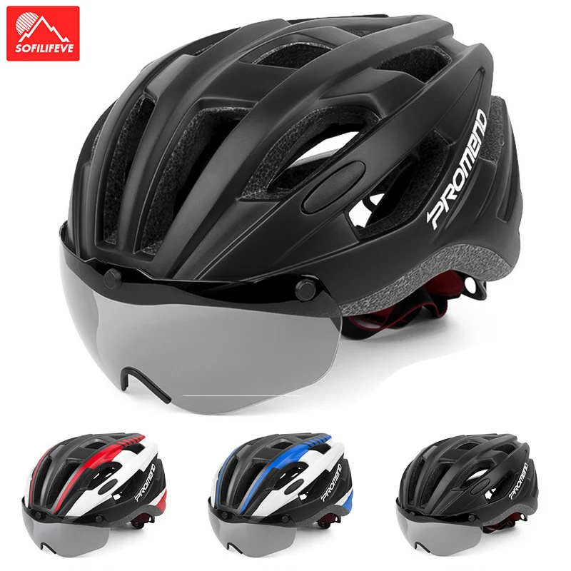 Cycling Helmet With Magnet Adsorption Goggles Men Women Bike Riding Cap Safety Ultralight Magnatic Suct Glasses Bicycle Helmets Cycling Helmet With Magnet Adsorption Goggles Men Women Bike Riding Cap Safety Ultralight Magnatic Suct Glasses Bicycle Helmets