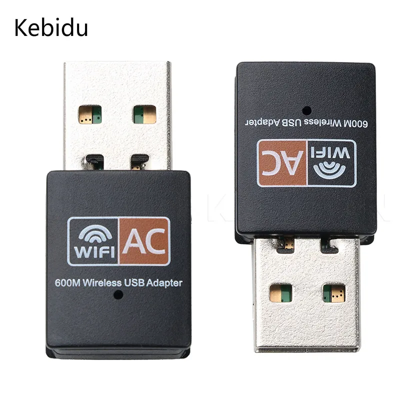 Kebidu USB WiFi адаптер 600 Мбит/с Wifi Антенна ПК сетевая карта Двухдиапазонная 2,4+ 5,8 ГГц usb Lan Ethernet приемник