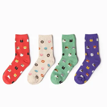 

12pairs new animal cartoon cat life lovely socks cotton calcetines women socks