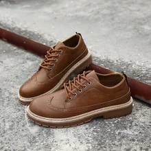 Модные мужские мотоциклетные ботинки в стиле ретро для отдыха, ботильоны с круглым носком, ботинки на шнуровке, Повседневная Уличная Рабочая обувь