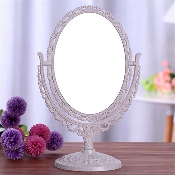 

Double Sided Make Up Cosmetic Oval Mirror Shaving Bath Table On Stand