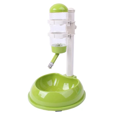 JCPAL автоматическая кормушка для домашних животных, пластиковая миска для еды для собак, миска для кошек, бутылка для воды, диспенсер для горячих домашних животных, для собак, автоматическая поилка, фонтан - Цвет: Green
