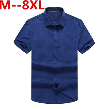 

Plus size 10XL 8XL 6XL 5XL 4XL Man Casual Shirts Classic Men Dress Shirt short Sleeve Brand New Fashion Spring Clothes For Male