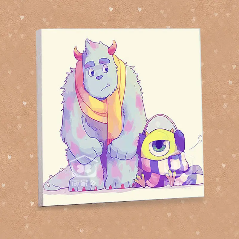 Diy Cartoon Monsters Inc Wall Posters Digital Paint By Numbers