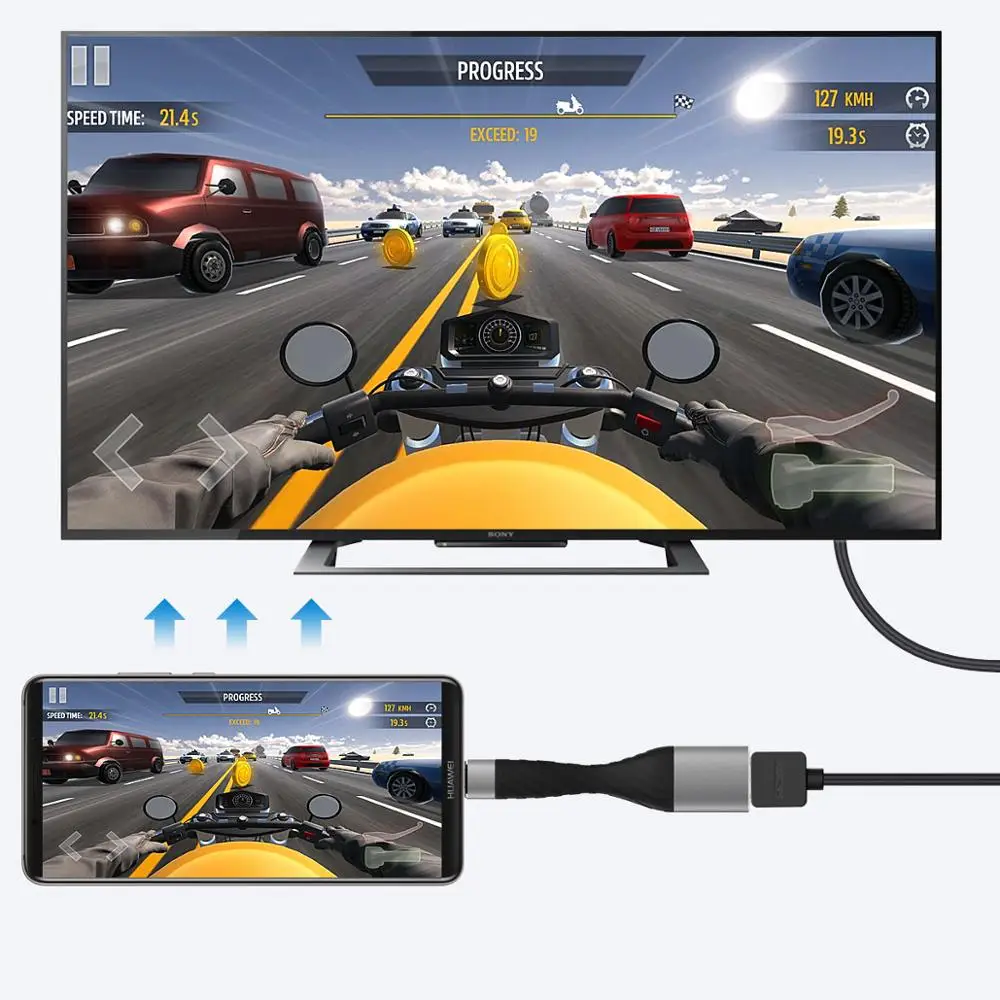 Адаптер Amkle USB C к HDMI VGA портативный кабель Type 4K @ 30 Гц/60 Гц адаптер Thunderbolt для Macbook Huawei