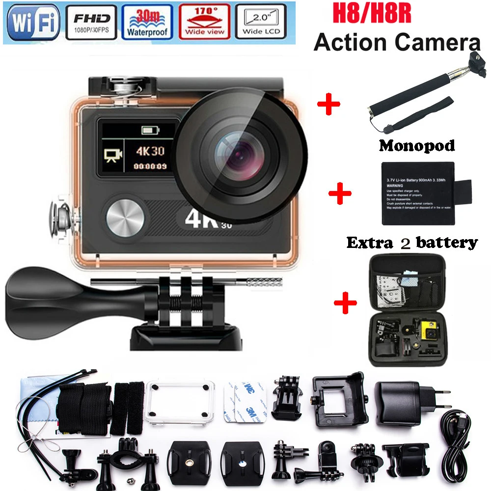 Ultra 4k H8 Remote Action Camera Ultra Hd 4k Wifi 1080p Sport Video 2.0