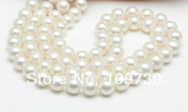 

Jewelry 002474 AAA 2 rows 8-9mm white fresh water pearls necklace