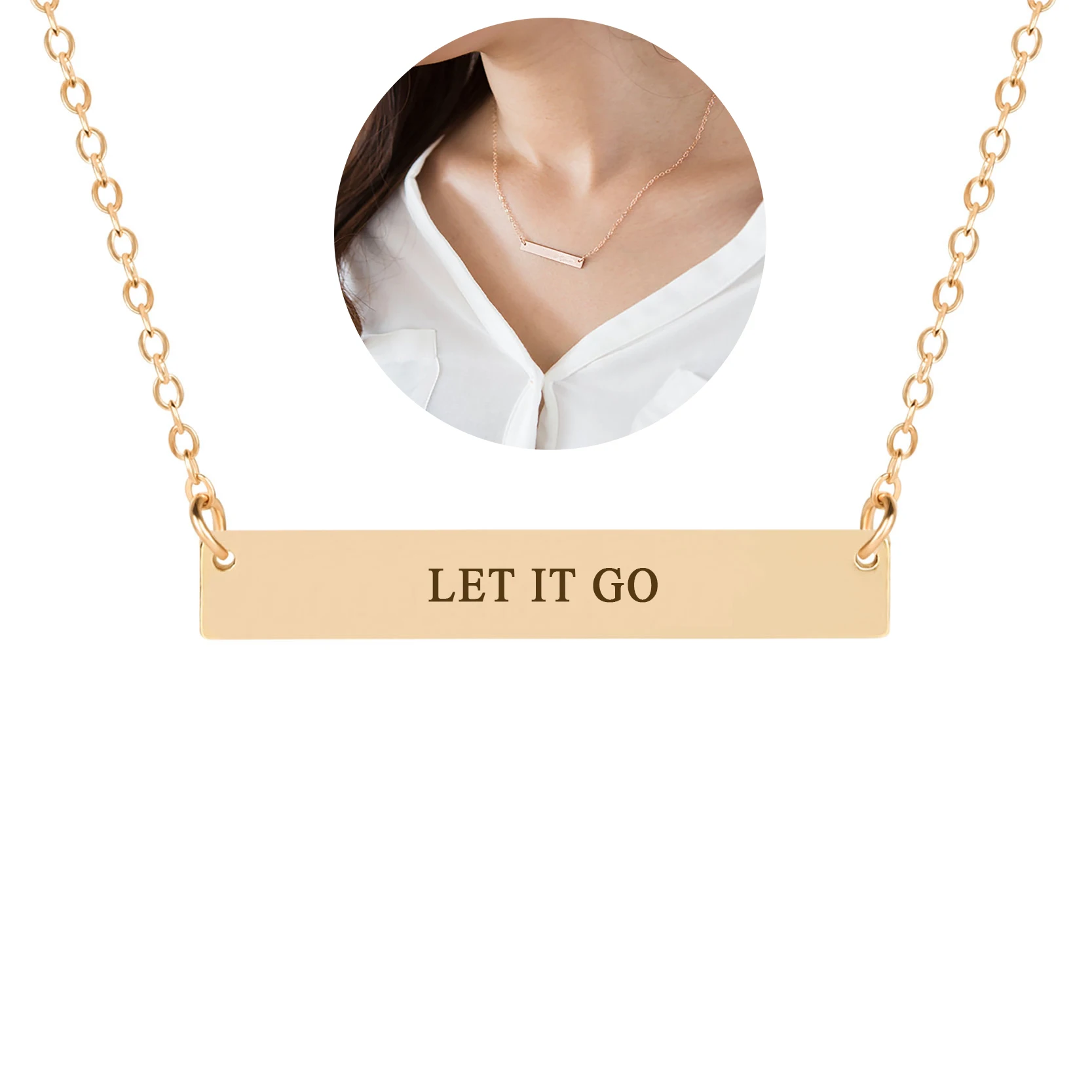 Модное ожерелье с буквенными подвесками подвеска цепочка на ключице Очаровательное ожерелье великолепное предложение мужские и женские ювелирные изделия подарок - Окраска металла: let it go
