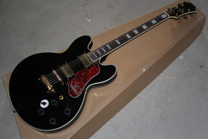 

Free Shipping Top Musical instruments Wholesale 5-speed switch Epi Lucille black Electric Guitar in stock 141110