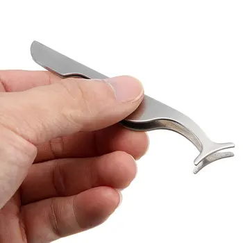 

1pc Silver False Eyelash Extension Remover Applicator Nipper Tweezer Clip Makeup Tool for Clamped False Eyelashes End