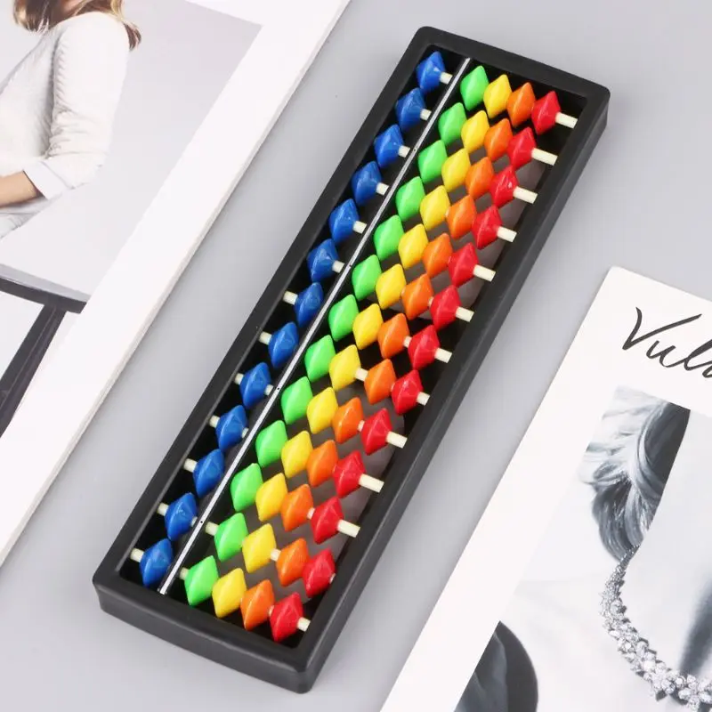 Portable Plastic Colorful Beads Abacus Arithmetic Soroban Calculating Tool VQ 