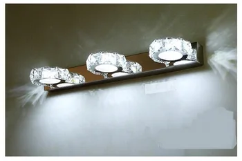 

Crystal Mirror Light LED Wall Lamps Bathroom Mirror Simple Makeup Light Stainless Steel Cabinet 2/3 heads wall lights ZA FG18