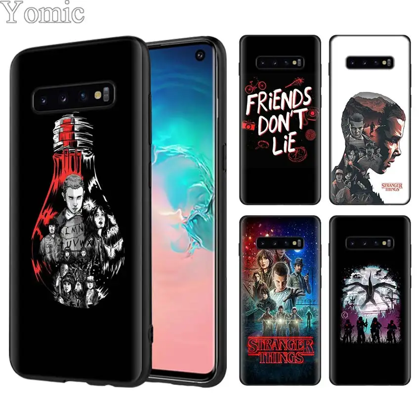 

Stranger Things Black Cases for Samsung Galaxy S10 S10e S7 S8 S9 S10 Plus Note 9 8 A50 A70 Soft TPU Case Cover