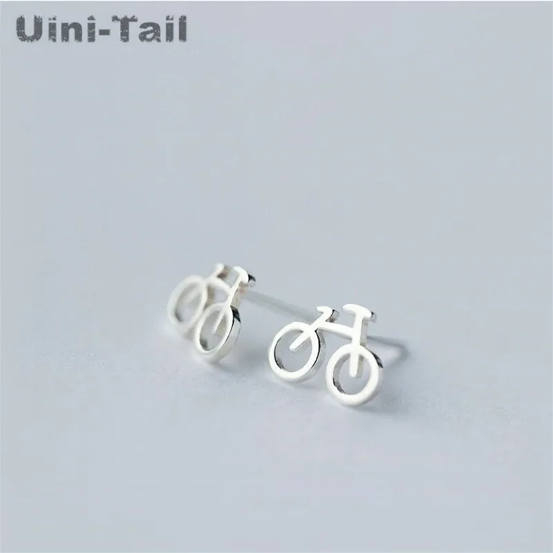 

Hot 925 sterling silver creative mini bike earrings personality wild Korean temperament simple student tide ear jewelry