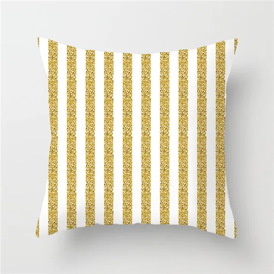 Fuwatacchi, золотой Стильный чехол для подушки, геометрические листья, волна, алмазная печать, наволочка, декоративные подушки для дивана, автомобиля