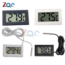 Цифровой мини-термометр с ЖК-дисплеем для морозильной камеры, температура-50~ 110 градусов, термометр для холодильника и холодильника, внутренний и наружный зонд 1 м 2 м