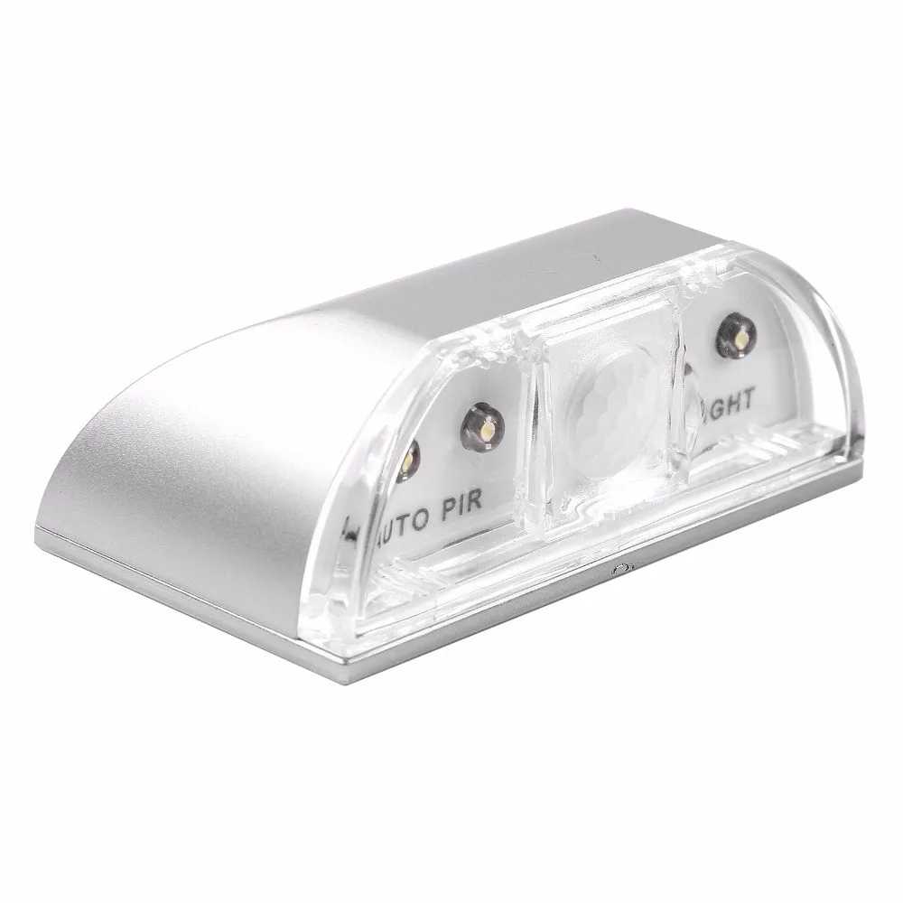 4 LEDs PIR Infrared Detection Motion Sensor LED Lamp 1.5V Battery Lamparas Led Night Lights for Home Door KeyholeKitchen Light 113