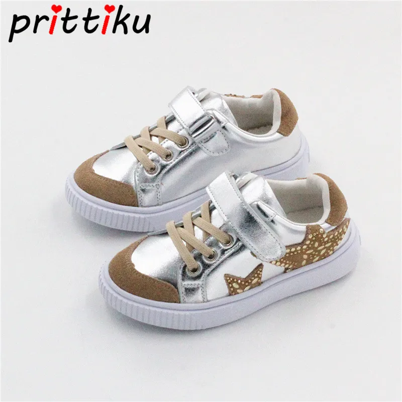 Toddler Girl Boy Glitter Sneakers Little Child Spring Summer PU Leather
