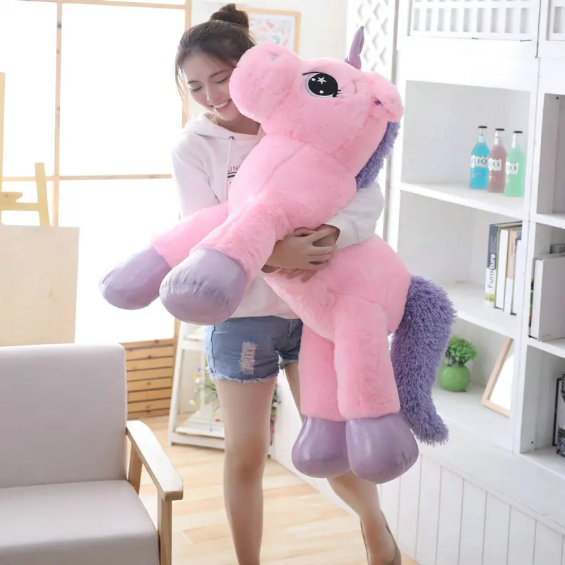 

big size Unicorn stuffed toys Giant plush pillow practical soft cute hug appease doll toys kids gift christmas good quality