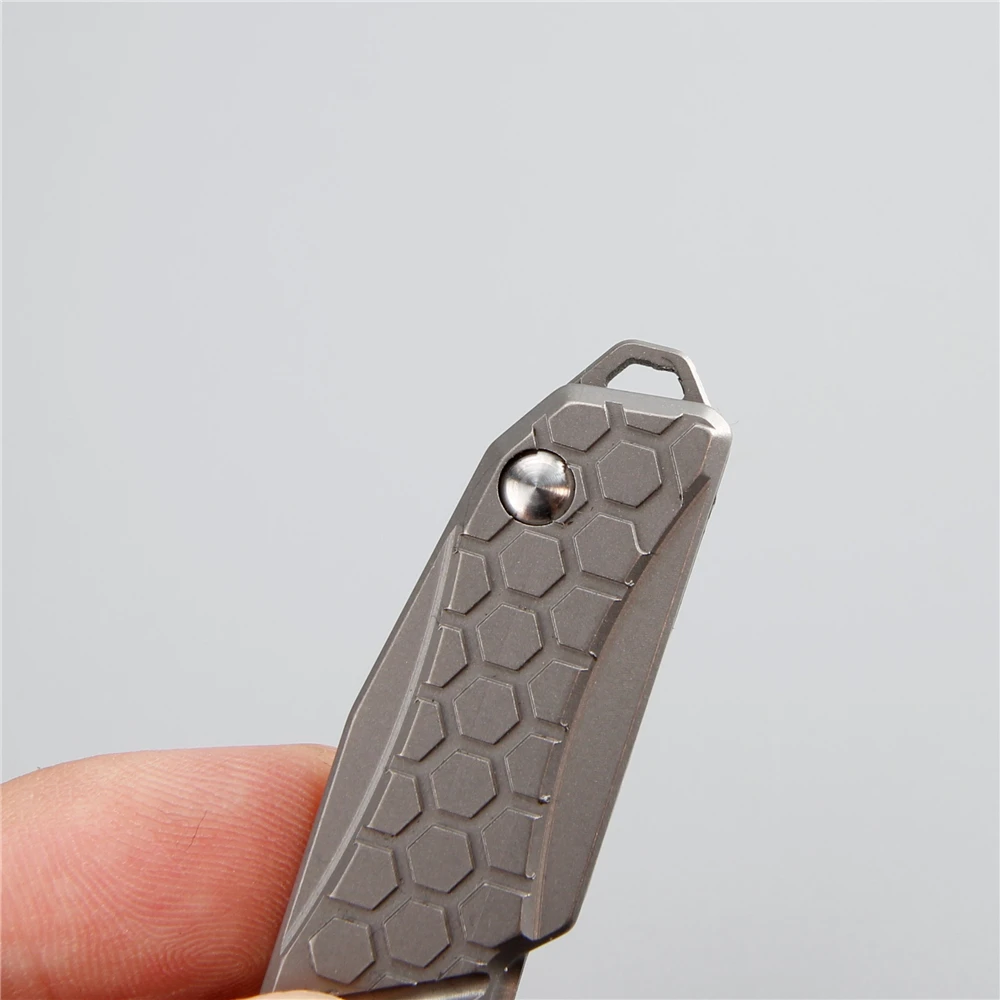 Edc mini knife m390 steel folding blade cnc titanium handle key pocket camping outdoor knife 60 hrc survival knifes tools