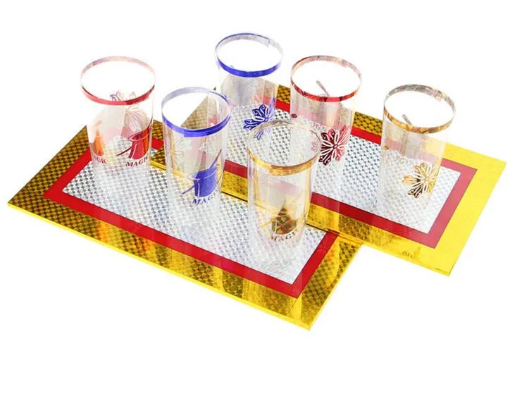 

Six Cups From Two Plates - Magic Trick,Card,Satge Magic props,Magic Accessories,Gimmicks,Close-up