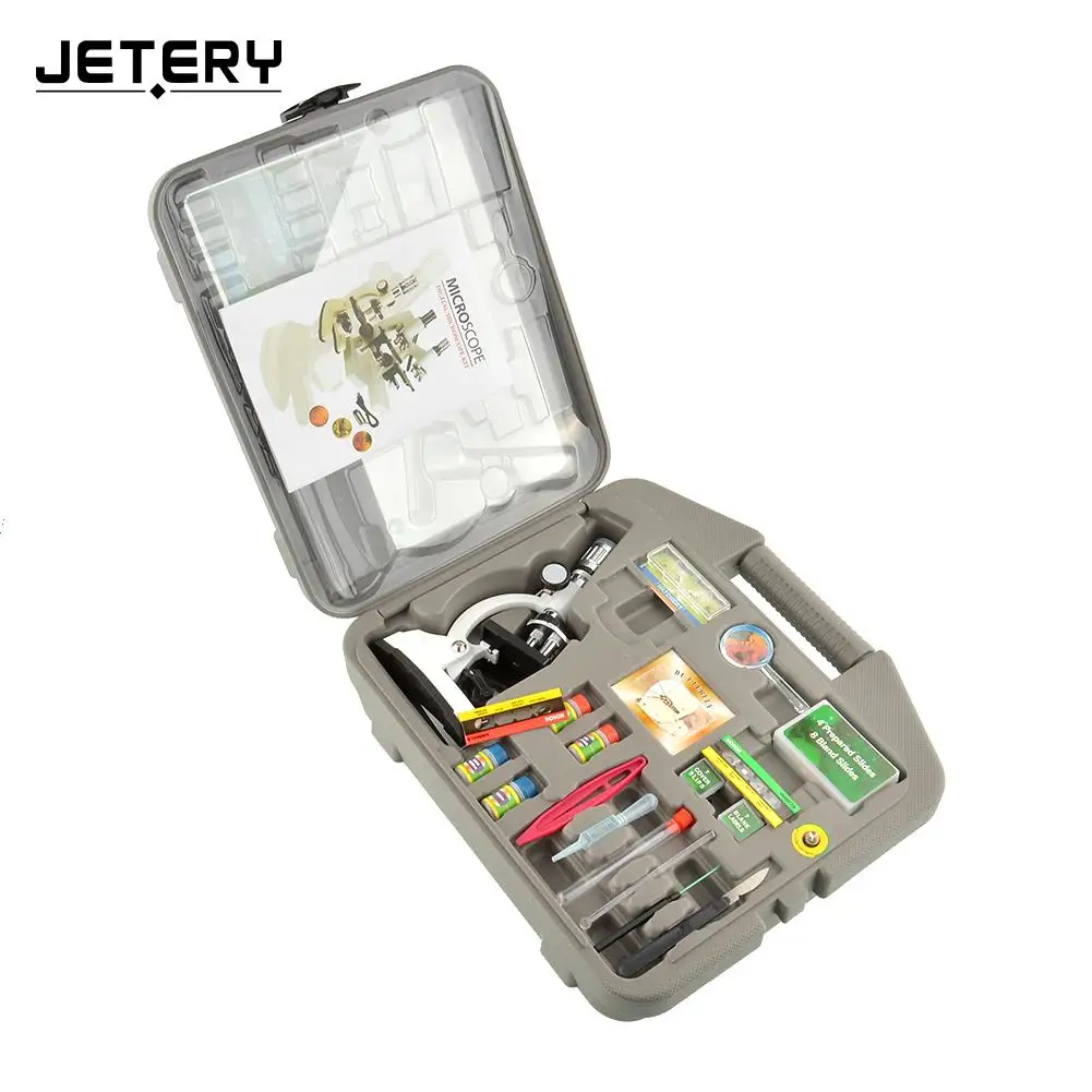 

300X-600X-1200X Beginner Zoom Trinocular Microscope Kit For Children Students