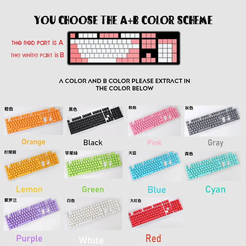 104 клавиш, клавиатура с подсветкой, подсветка, цвет, подсветка клавиш, ANSI макет, OEM профиль, механическая клавиатура Cherry MX - Цвет: Your DIY