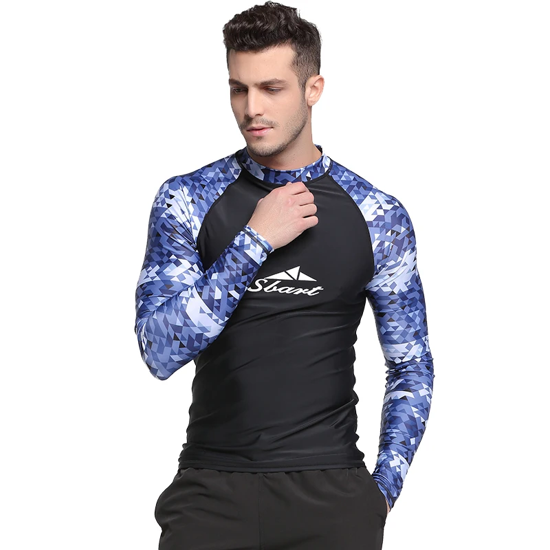 

Sun Protection Rashguard for Men Long Sleeve Swimsuit Surfing Shirt Clothing Quick-Dry Windsurf Rash Guard T-shirt Bodysuit N