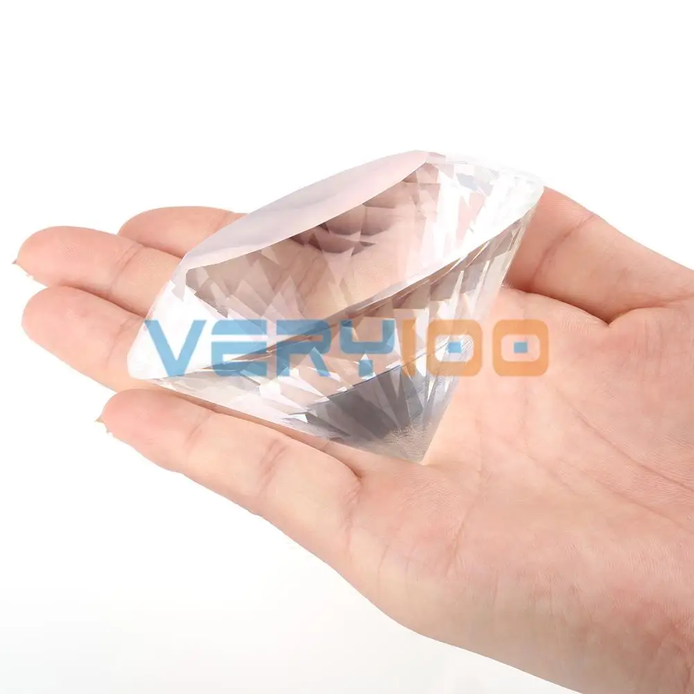 Ceny Wysokiej jakości 80mm wyczyść K9 kryształowy przycisk do papieru cięcia szkła duże gigantyczne diament klejnot prezent
