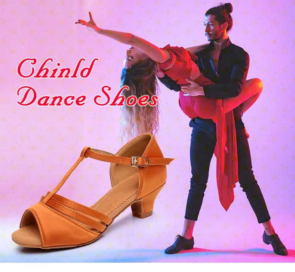 Детская обувь для бальных танцев, латинских танцев, обувь для танцев на среднем каблуке 4 см, детская обувь для девочек и женщин, обувь для занятий сальсой, танцевальная обувь с мягкой подошвой, размер 26-38