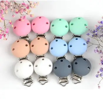 

Round Shaped Pacifier Clip Silicone Bead Baby Teether Teething Accessories Clip Nipple Clasps Toy DIY Bead Tool
