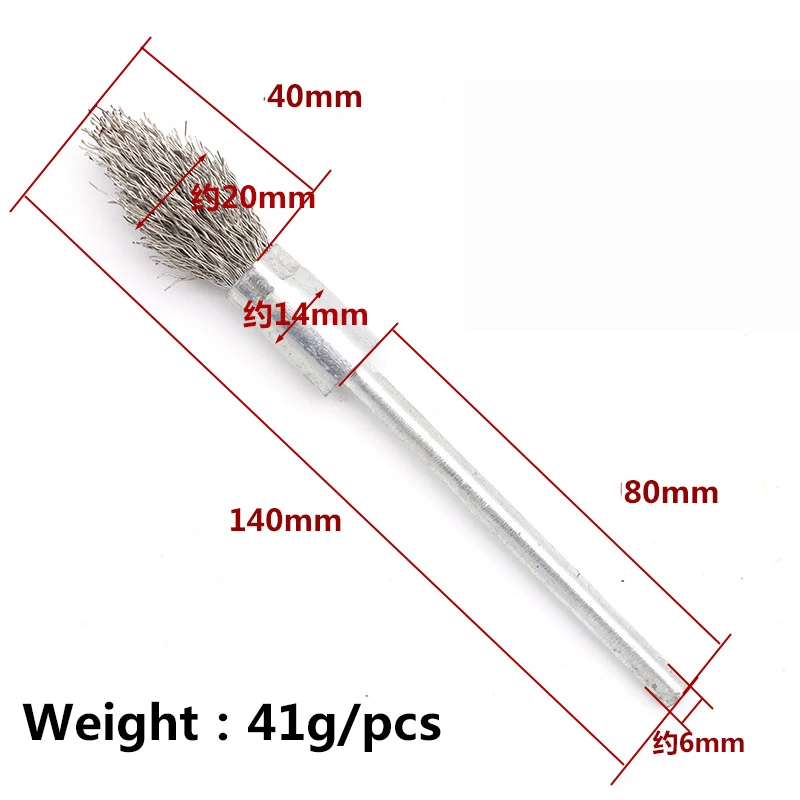 1 шт. факел/Ручка Форма стальная проволочная щетка для удаления металла ржавчины дерева нефрита для чистки и полировки 6 мм хвостовик