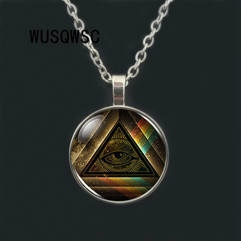 

WUSQWSC Steampunk Masonic Free Mason Masonic Illuminati Pendant Satanism Necklace doctor who women men vintage chain gift toy