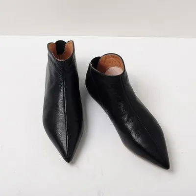 

leather soft skin winter spring modern girl pointed toe slip on casual flats young lady pregnant shoe